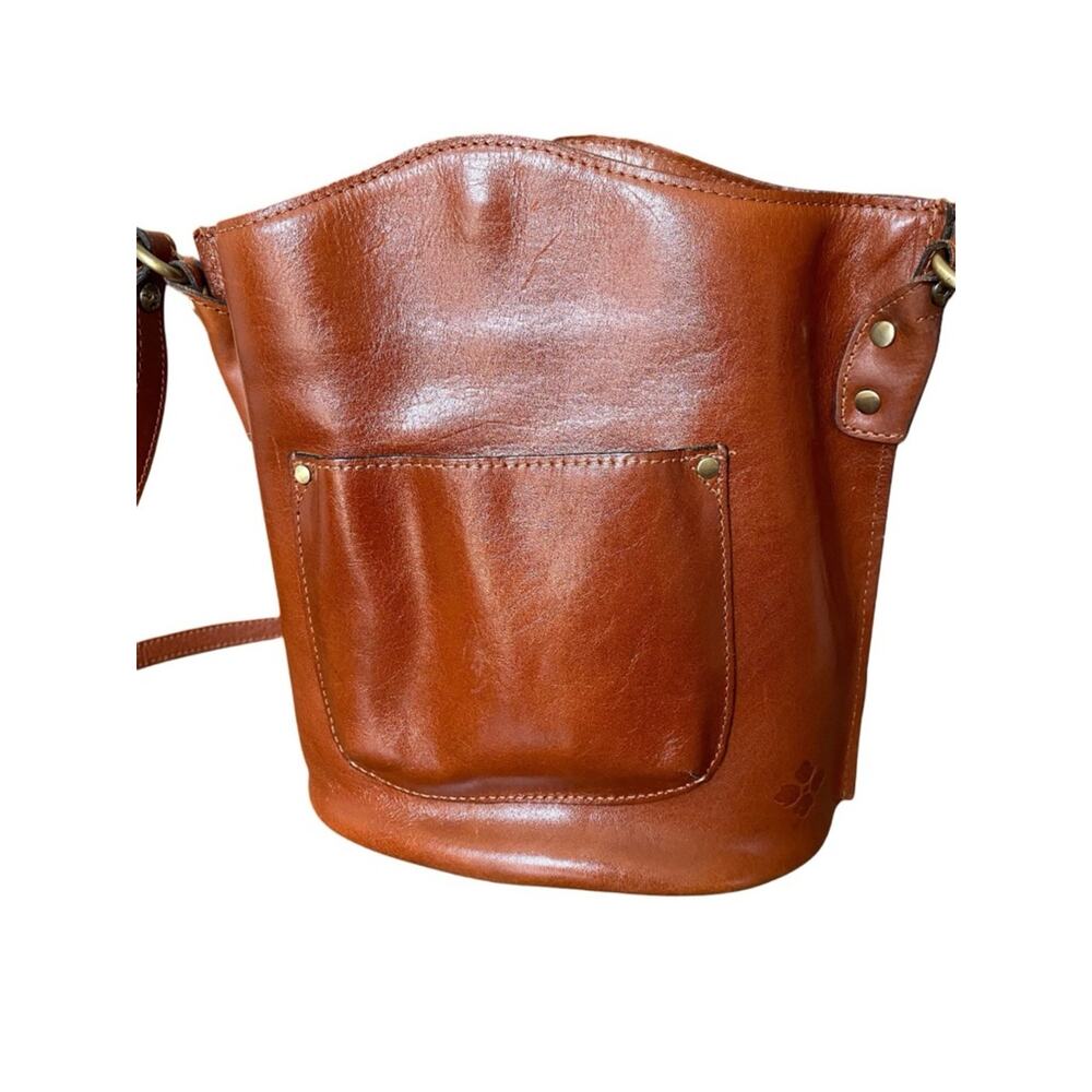 Patricia Nash Accadia Cut Out Tooling Leather Bucket Tassel Fringe Bag Purse - Picture 5 of 7